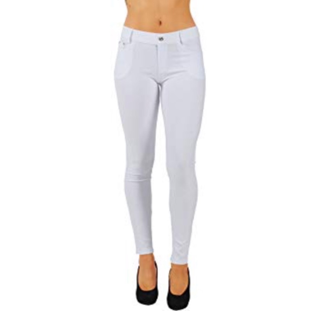 NEW White denim look long jeggings pants - Picture 2 of 4